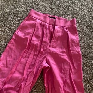Pink Zara Trousers Wide Leg